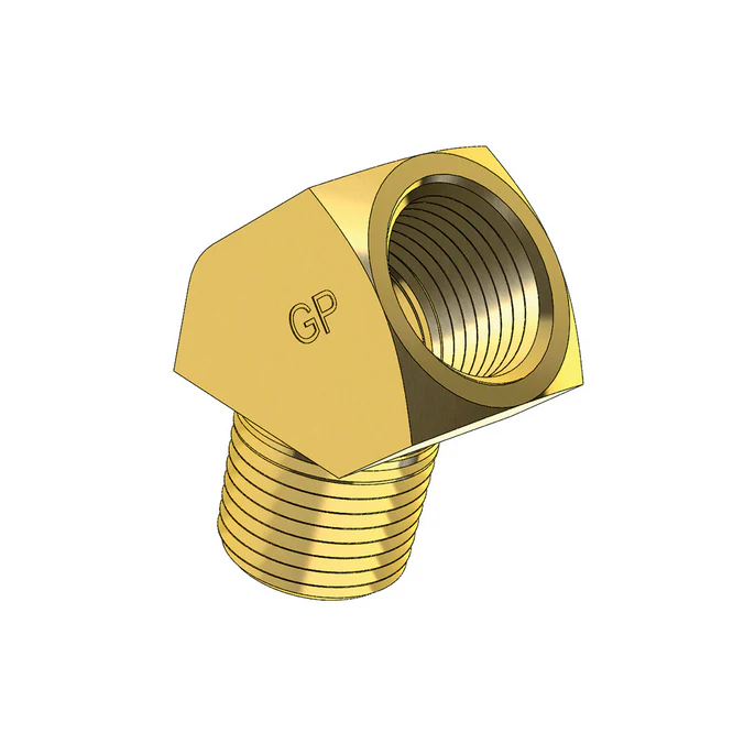 Brass Male to Female Imperial NPT Thread 45 Degree Connector